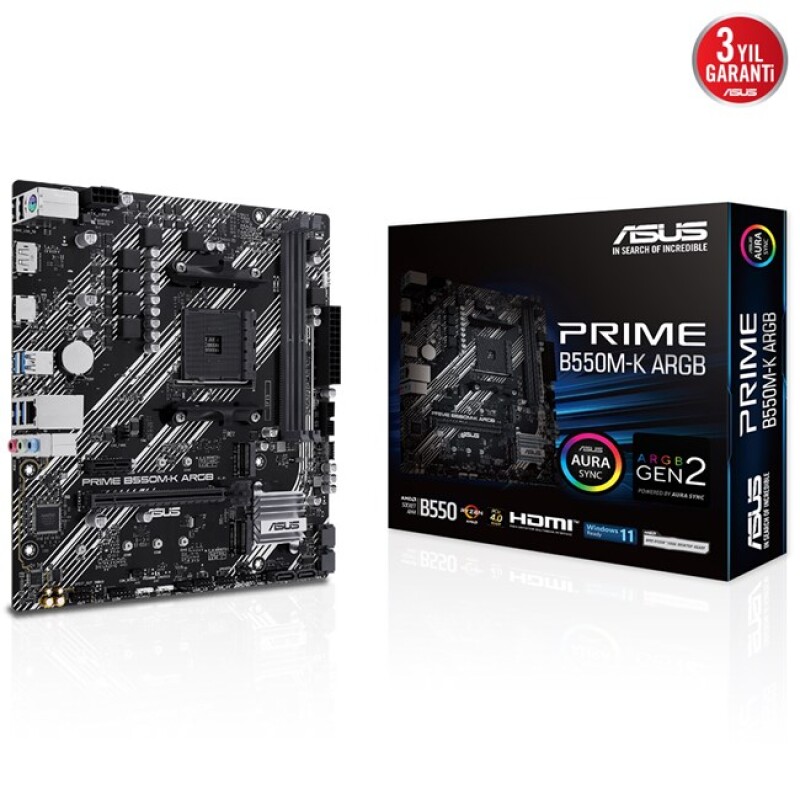 Asus Prime B550M-K ARGB AM4 Ryzen DDR4 Hdmi Dp