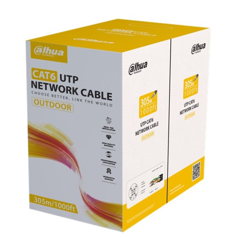 Dahua Cat6 UTP Outdoor Data Kablo Saf Bakır (305m)