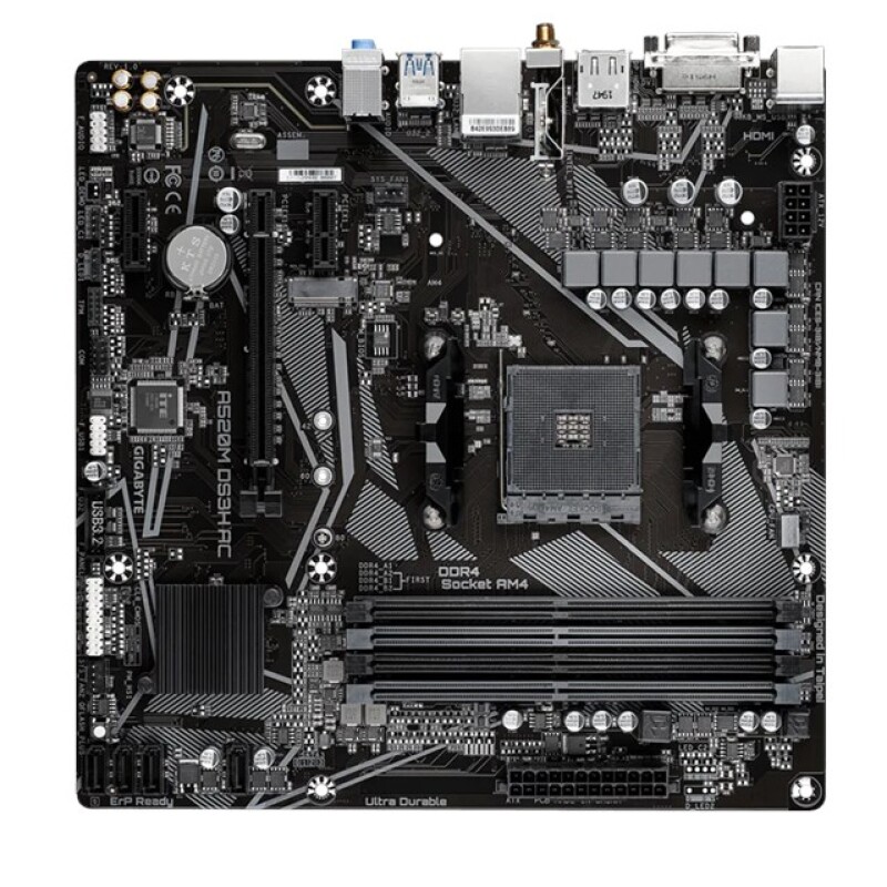 Gigabyte A520M DS3H AC AM4 D4 Dvi-D Hdmi Dp