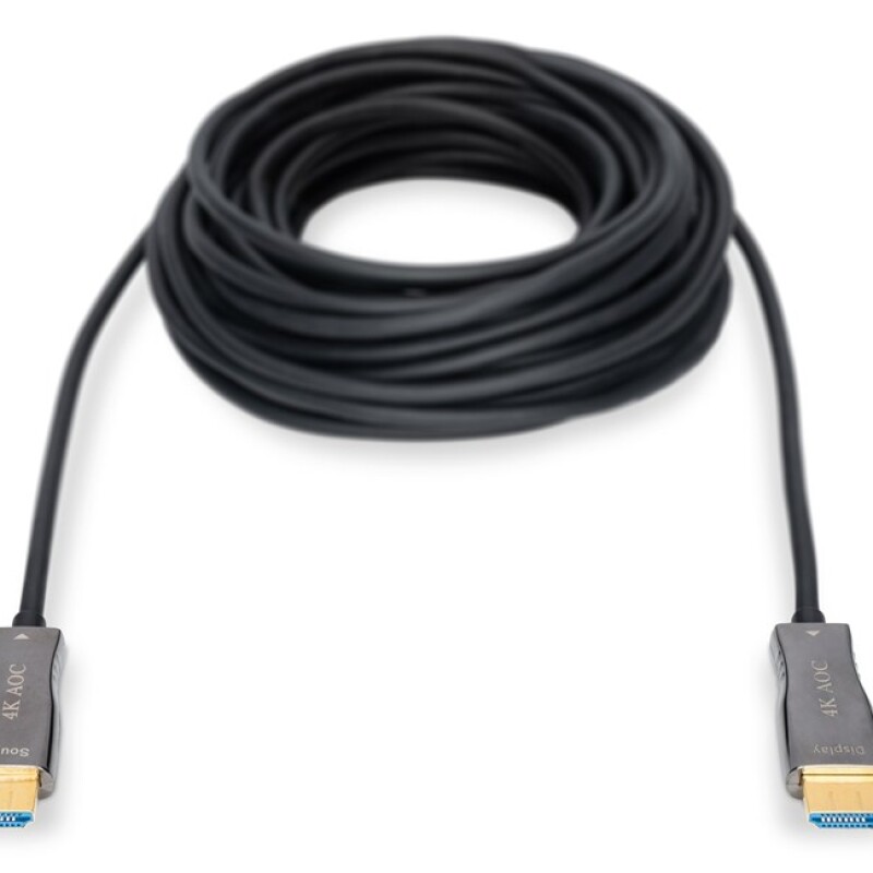 Digitus HDMI Fiber Kablo Altın Uçlu Siyah (10m) 4K