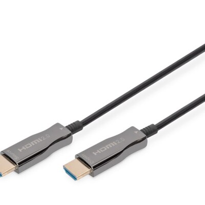 Digitus HDMI Fiber Kablo Altın Uçlu Siyah (20m) 4K