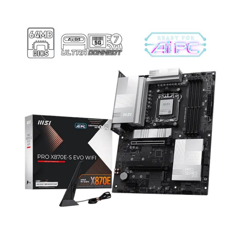 MSI PRO X870E-S EVO WIFI AM5 Ryzen D5 Hdmi Type-C