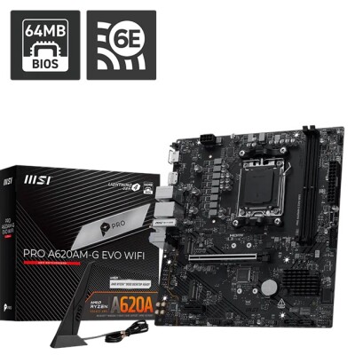 MSI PRO A620AM-G EVO WIFI AM5 Ryzen DDR5 Dp Hdmi