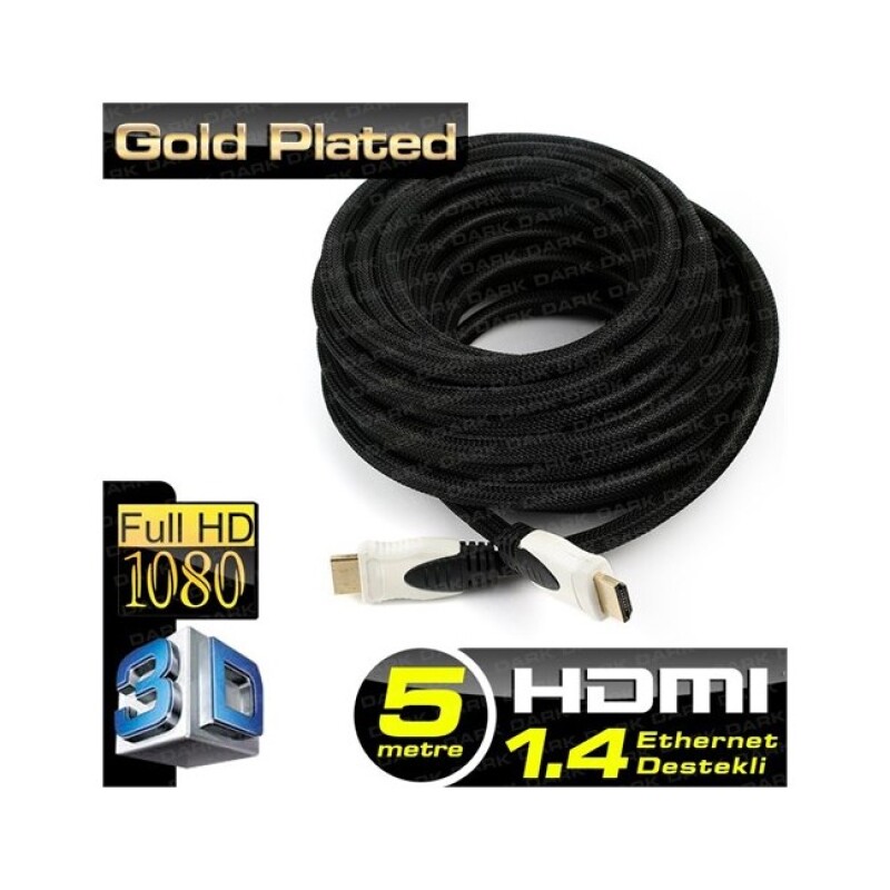 Dark 4K HDMI Altın Uçlu Kablo v1.4 (5m)