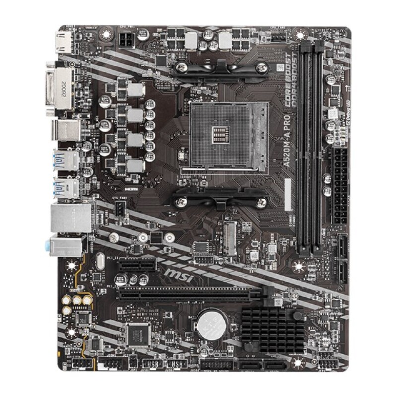 MSI A520M-A Pro AM4 Ryzen DDR4 Dvi Hdmi
