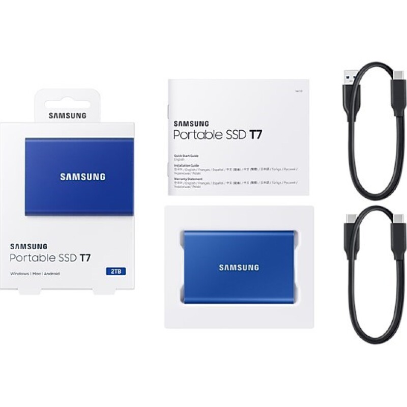 Samsung T7 2TB Usb 3.2 Gen 2 Type-C Mavi