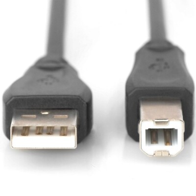 Digitus Yazıcı Kablosu Siyah USB2.0 Zırhlı (1.8m)