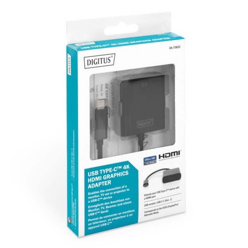 Digitus Type-C Erkek to HDMI Dişi Çevirici (4K)