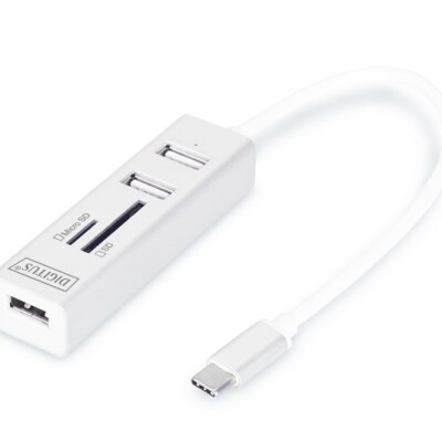 Digitus Type-C - 3xUSB 2.0 - Kart Okuyucu