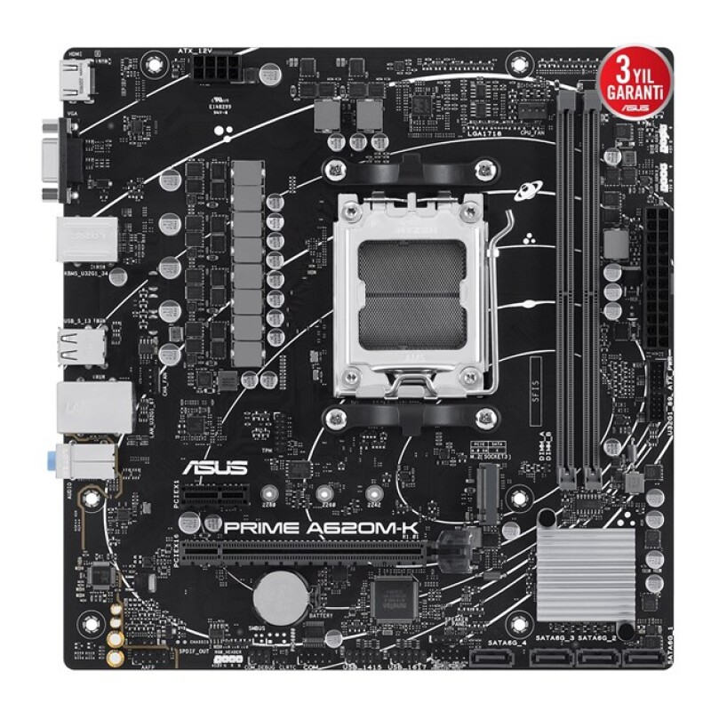 Asus Prime A620M-K AM5 Ryzen Vga Hdmi