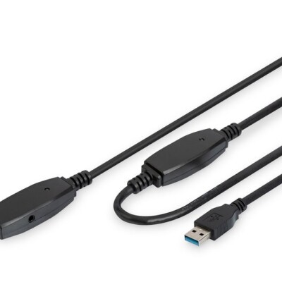 Digitus USB Uzatma Kablosu Siyah (20m)