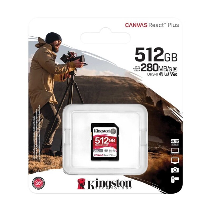 Kingston 512G SDXC Canvas React Plus (280-150)MB/s