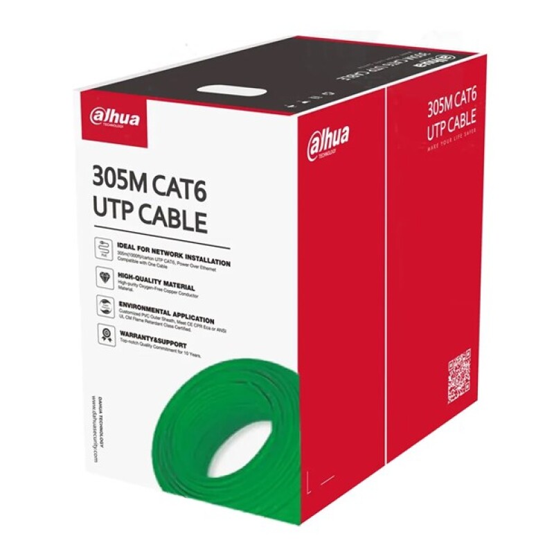 Dahua Cat6 UTP Saf Bakır (305m) -Yeşil