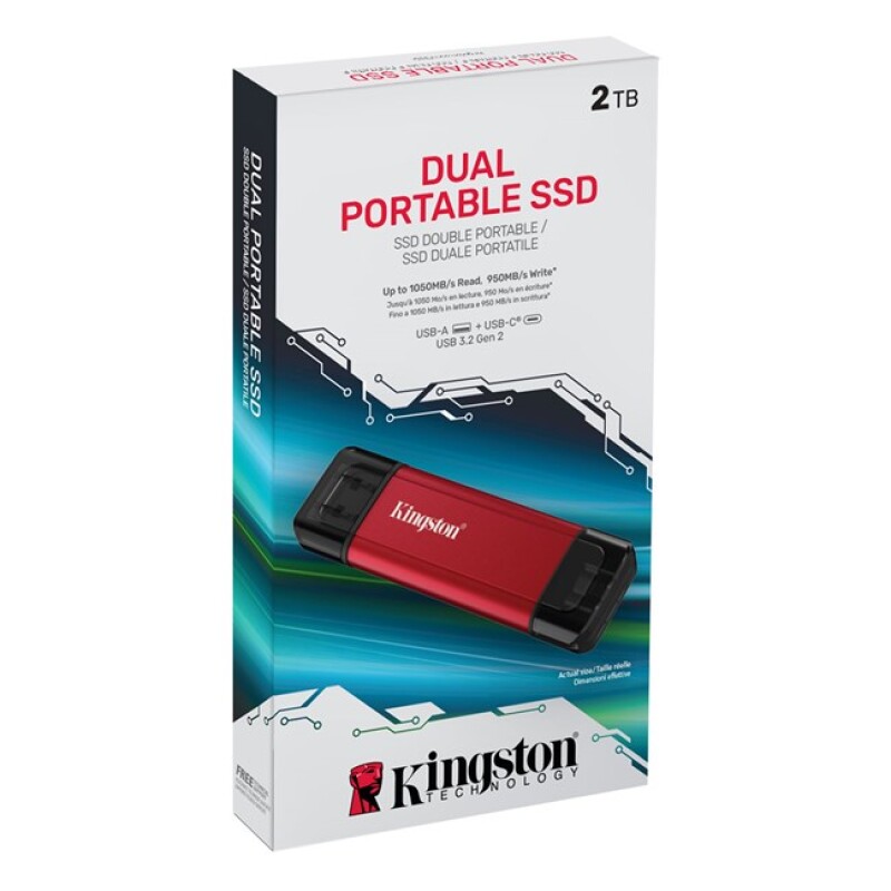 Kingston 2TB USB-A & USB-C Taşınabilir SSD