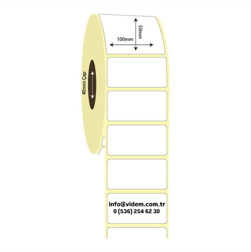 100mm x 50mm Kuşe Etiket (Sticker)