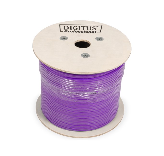 Digitus Cat6 Mor UTP Makara Kablo Saf Bakır (500m)